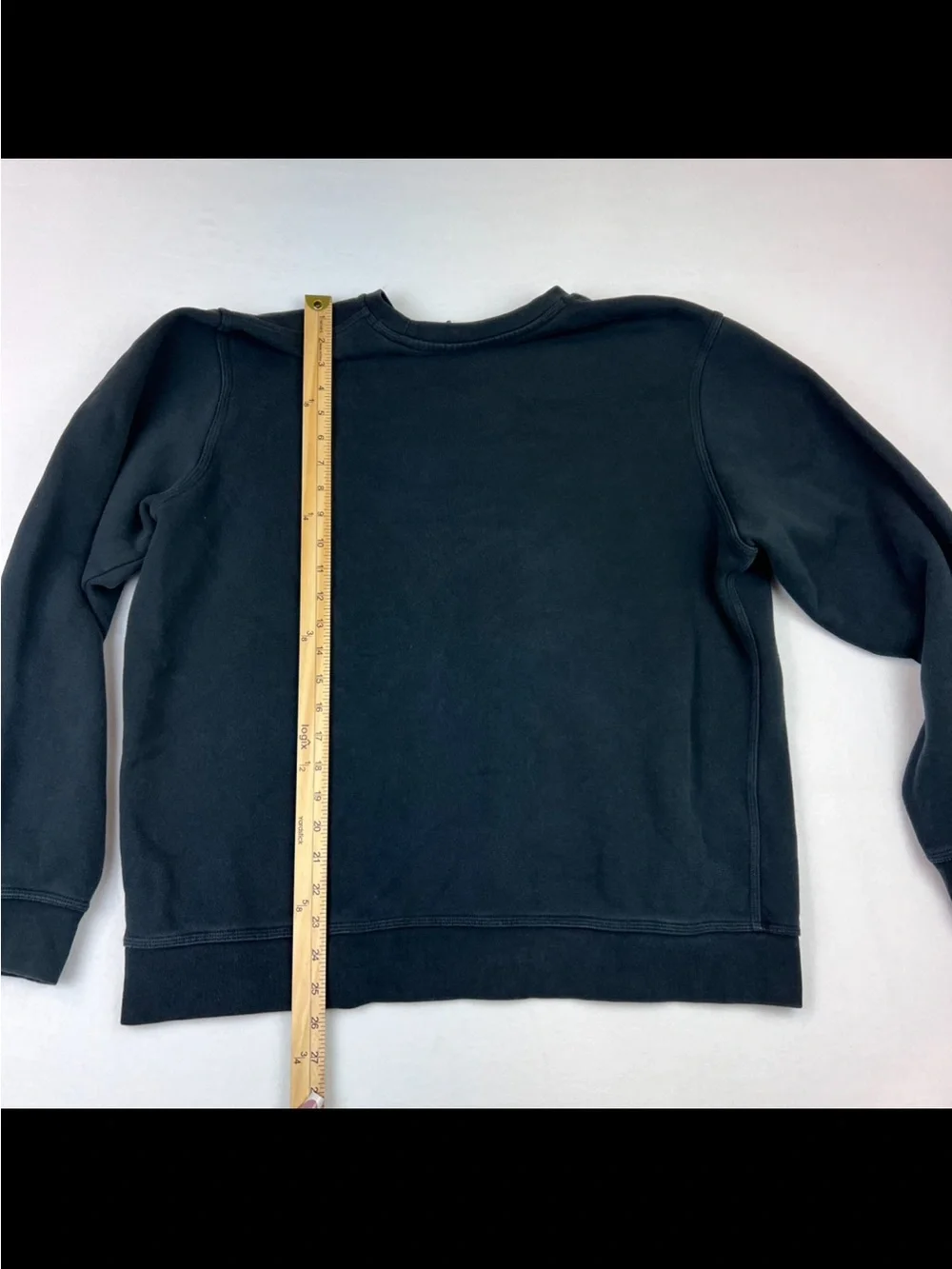 Nike Club Fleece Crew Sweatshirt Black Long Sleeve White Spell Out Logo XL